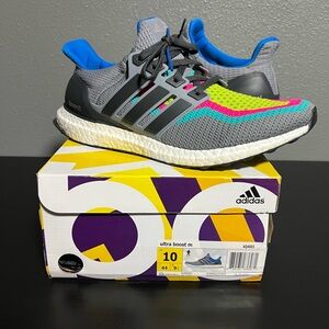 Adidas Ultra Boost - Gray, Blue, Pink, and Lime Green
